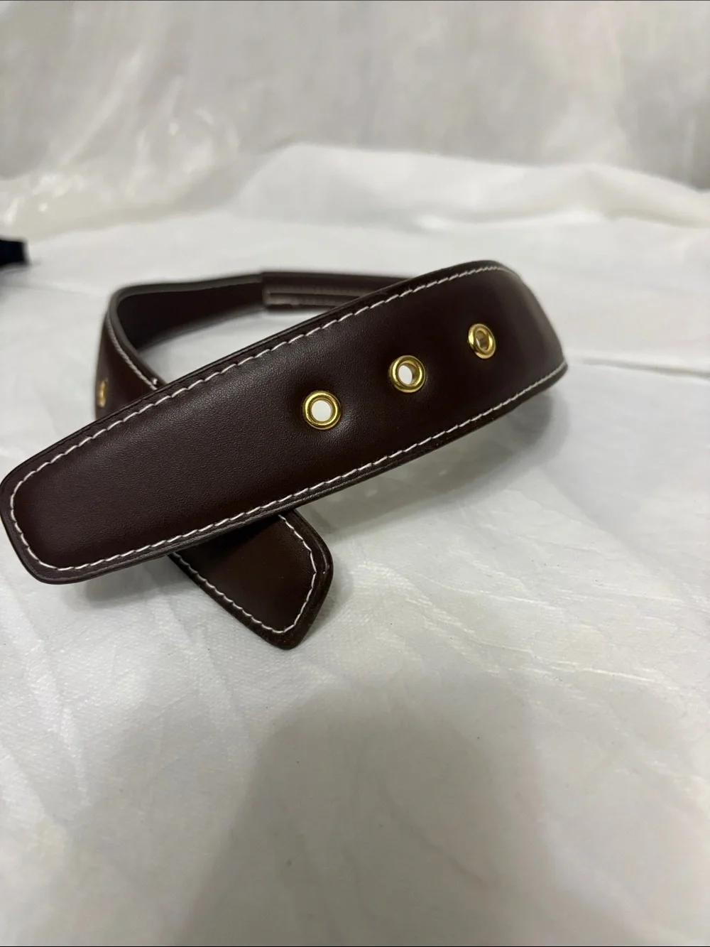 Brown Faux Leather Bag Strap Connector